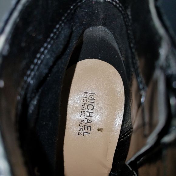 Michael Kors Black Glitter Block Heel Bootie 7.5 - Picture 9 of 10
